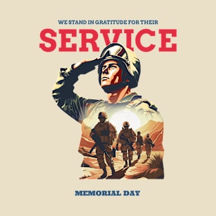 We Stand in Gratitude for Their Service | T-Shirt Design. T-Shirt
