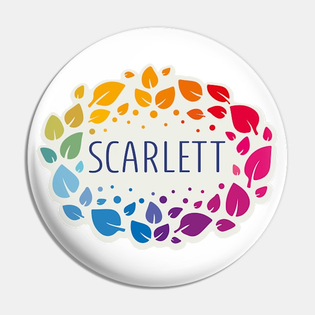 Scarlett name with colorful leaves Pin by WildMeART