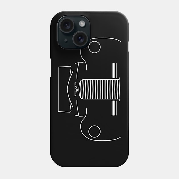 1948 Hillman Minx Mk II classic British car white outline graphic Phone Case by soitwouldseem