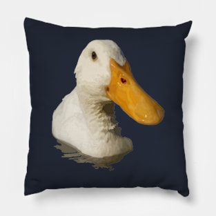 Nerdy Large Beaked White Duck Profile Pillow