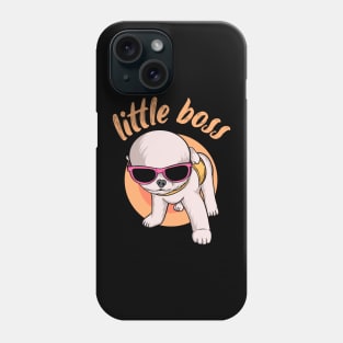 Cute Dog with glasses Little Boss ! Phone Case