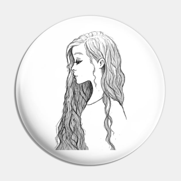 long hair cartoon girl Pin by OddityArts