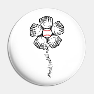 Proud Baseball Mom Flower Pin