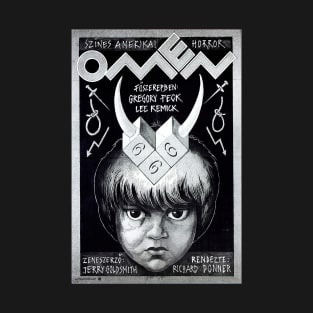 The Omen - Vintage Hungarian Movie Poster of the 1976 Horror Film T-Shirt