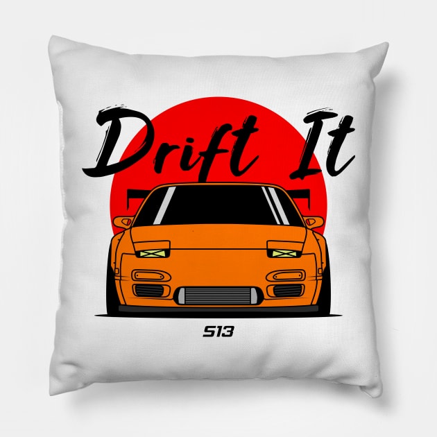 Orange S13 Front Pillow by GoldenTuners