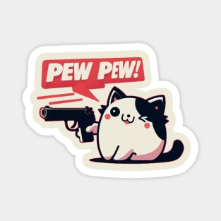 Pew Pew Cat Magnet