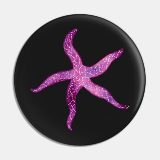 Purple Watercolor Starfish Sticker Pin