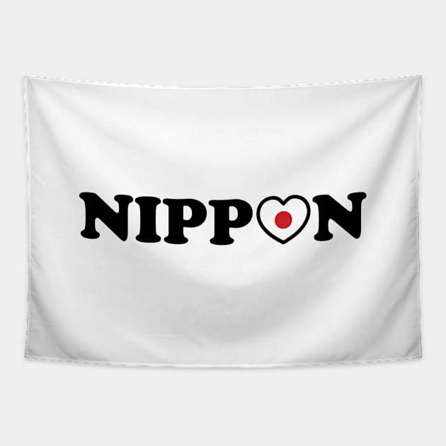 Nippon Love Heart Flag Tapestry by tinybiscuits