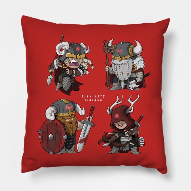 Tiny Hats Viking Warriors Pillow by hiwez