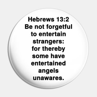 Hebrews 13:2  King James Version (KJV) Bible Verse Typography Pin