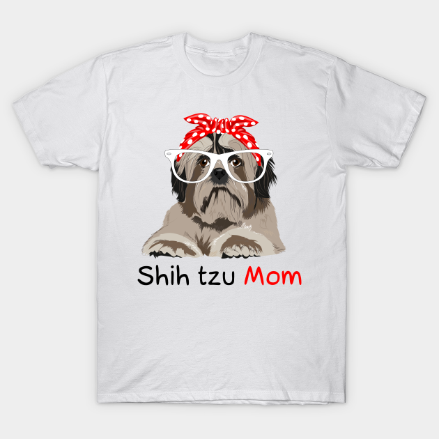 Shih Tzu Mom Bandana Womens Shih Tzu Dog - Shih Tzu Mom - T-Shirt