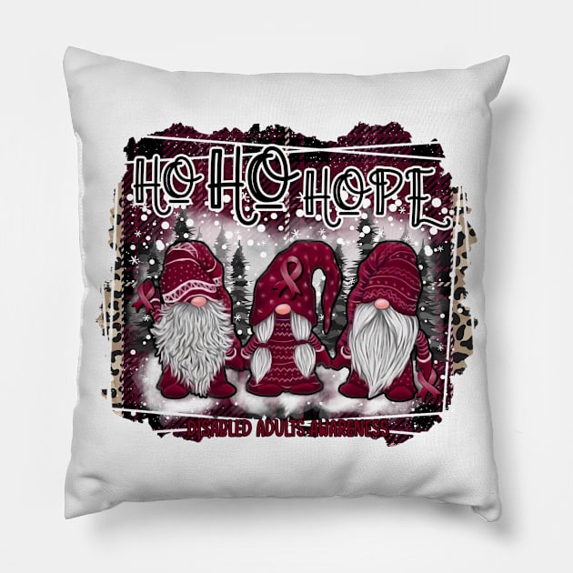 Disabled Adults Awareness - Gnome santa Hope christmas Pillow by GaryFloyd6868