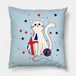 British Kitty Cat with String Pillow