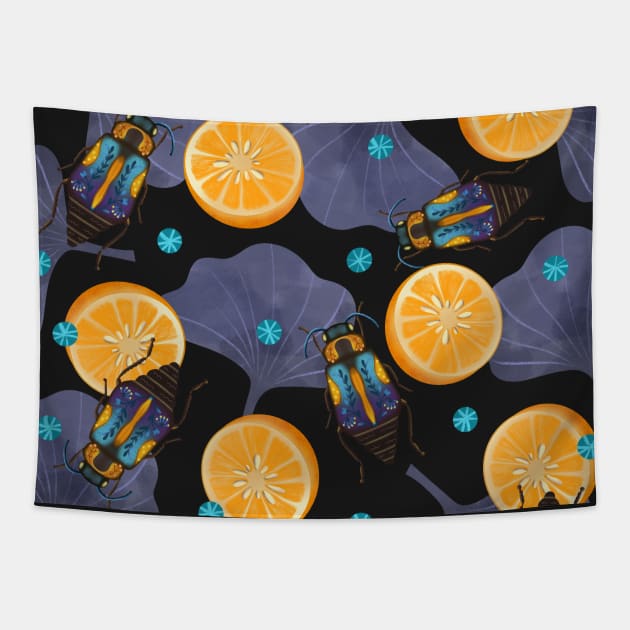 orange garden buggs Tapestry by Pacesyte