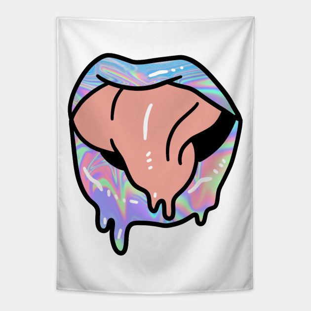 Rainbow Paint Drip Lips Lips Tapestry Teepublic