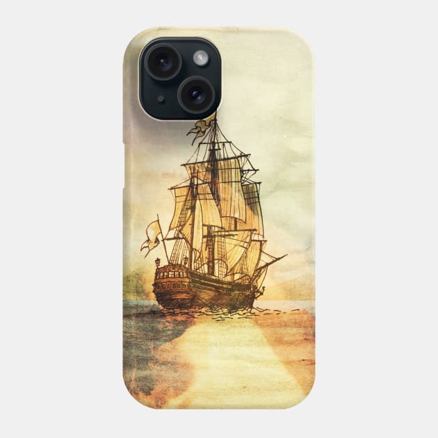 Sunset Ship Phone Case by djrbennett