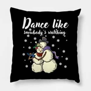 Romantic Snowman Couple Dancing Dancer Anniversary Gift Idea Pillow