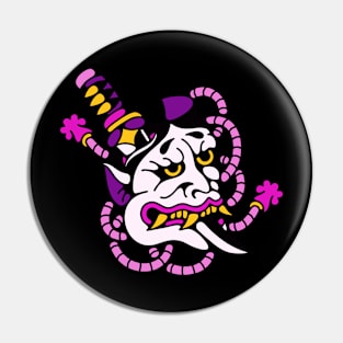 Hannya oni and sword purple Pin