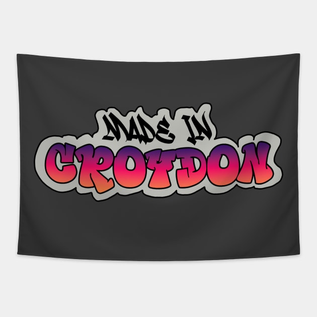 Made in Croydon I Garffiti I Neon Colors I Red Tapestry by EverYouNique