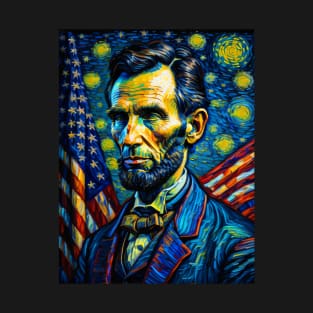 Abraham Lincoln in starry night T-Shirt