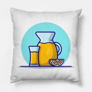 Orange Juice Cartoon Vector Icon Illustration (2) Pillow