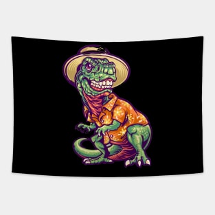 Dinosaur t-rex in summer holyday Tapestry