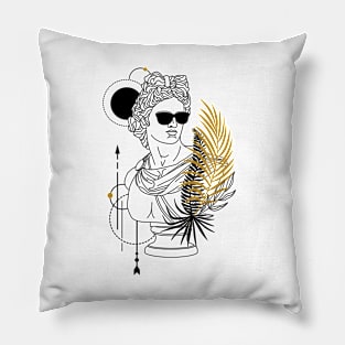 Apollo (Phoebus). Creative Illustration In Geometric And Line Art Style Pillow