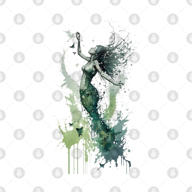 Mermaid Watercolor Splatter by ForbiddenGeek