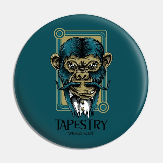 Tapestry Monkey Pin by Slave Of Yeshua