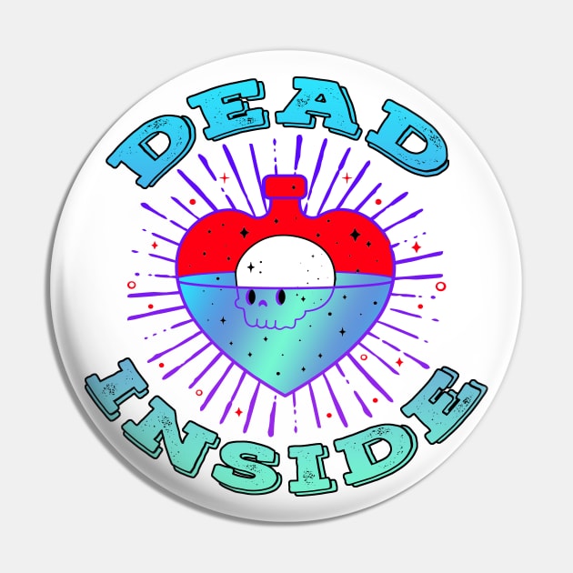 Dead Inside Blue Pin by Shawnsonart