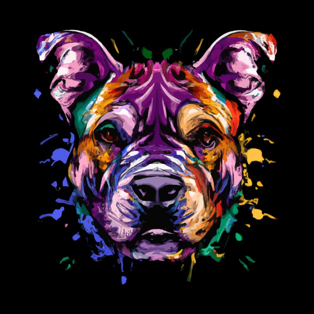 American Bully Watercolor Poster Artwork by Furrban