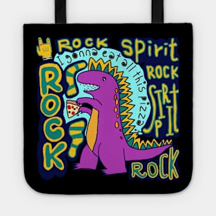 rock spirit, dinosaur Tote