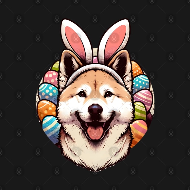 Happy Jindo Wears Bunny Ears for Easter Celebration by ArtRUs