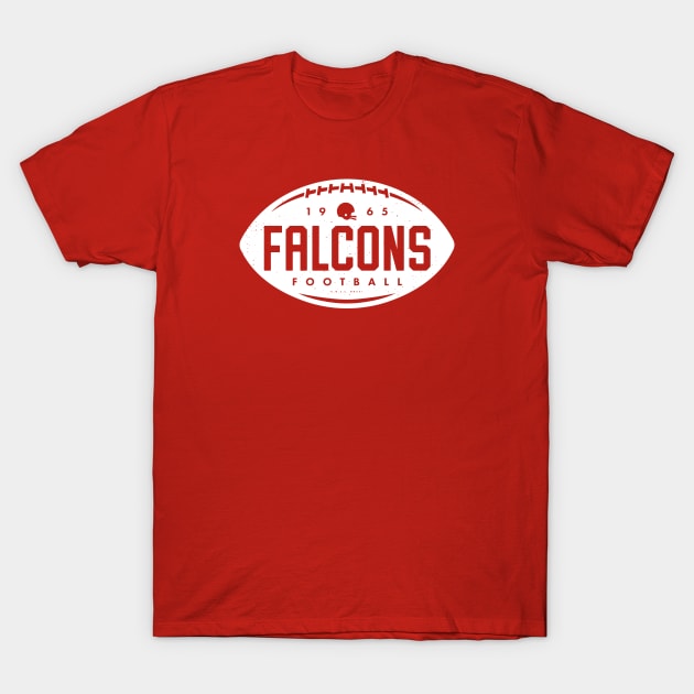 deadmansupplyco Vintage Football Shape - Atlanta Falcons (White Falcons Wordmark) T-Shirt