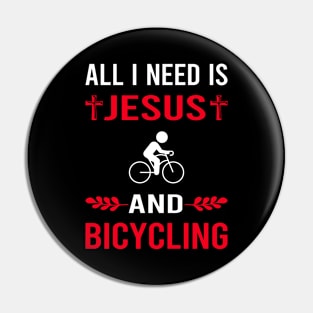 I Need Jesus And Bicycling Bicycle Bicyclist Cycling Cycle Cyclist Pin