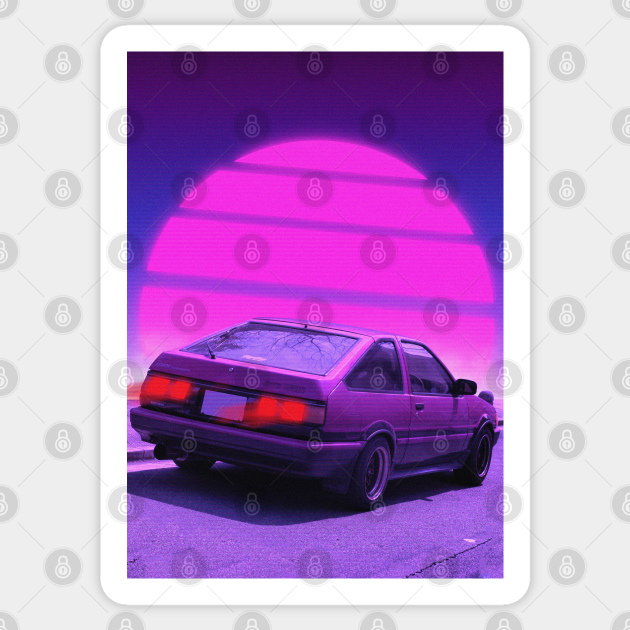 Ae86 Initial D 80s Ae86 Sticker Teepublic