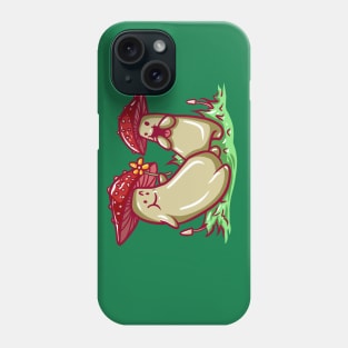 Mushroom Date Cartoon Cute Character Illustrated Cottagecore Phone Case