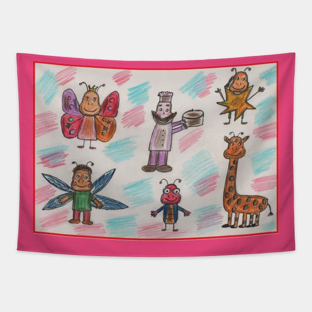 Childrens Fantastic Creatures Tapestry by Mila-Ola_Art