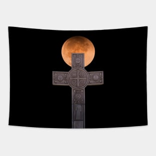 Benedictine Cross in Night Sky Tapestry