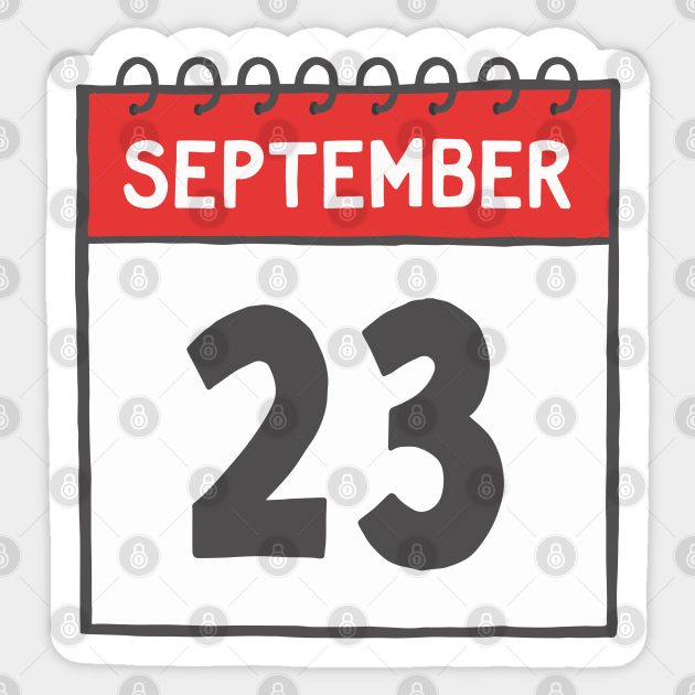 September 23rd Daily Calendar Page Illustration Calendar Sticker