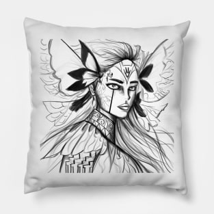 white fairy ecopop in magical ink butterfly Pillow