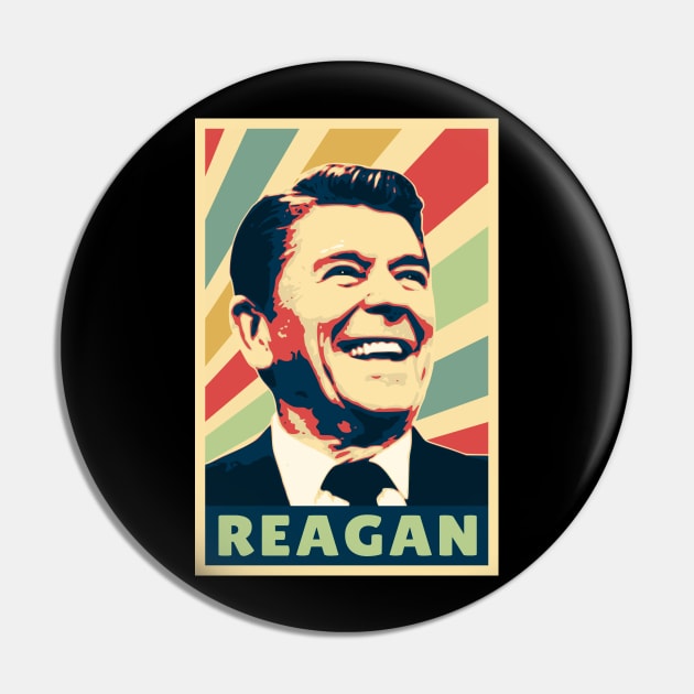 Ronald Reagan Vintage Colors Pin by Nerd_art