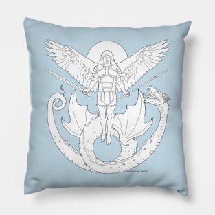 Fighting Angel and Dragon Pillow