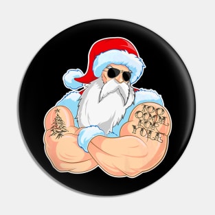 Cool Santa Claus Too Cool For Yule Tattoo Christmas Pin