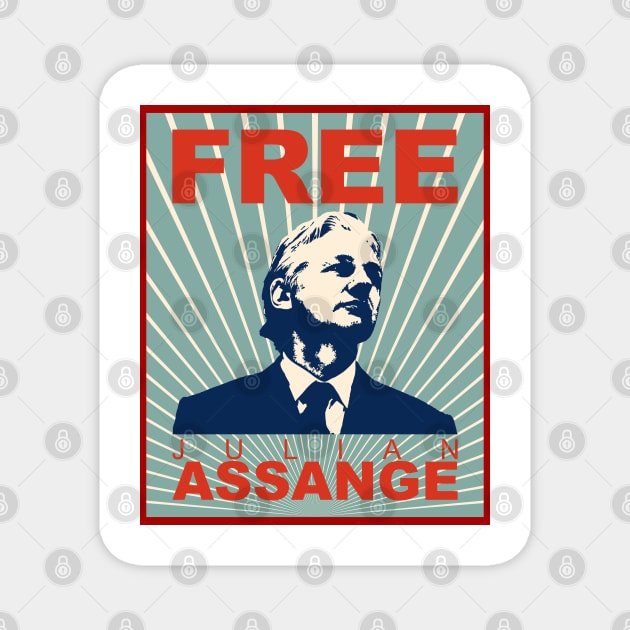 Free Julian Assange Magnet by Renegade Rags