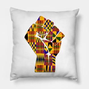 Kente Fist Design Melanin Black Pride T-Shirt Pillow