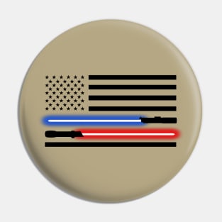 Light saber American flag Horizontal Pin