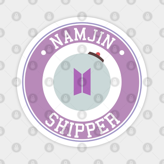 BTS Namjin namjoon seokjin shipper logo emblem typography Magnet by Oricca