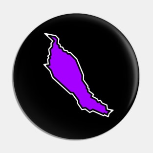 Denman Island Silhouette in Purple Violet - Bold and Simple  - Denman Island Pin
