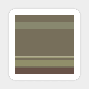 A remarkable shape of Purplish Brown, Grey Brown, Camouflage Green, Sage and Artichoke stripes. Magnet
